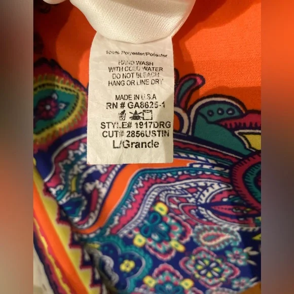 Vibrant Colored Sleeveless Keyhole/Neck Dress LARGE - Picture 8 of 11